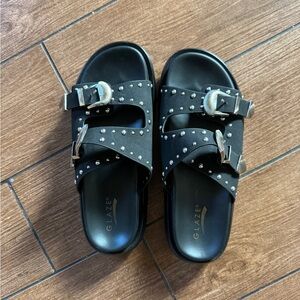 Black studded sandals